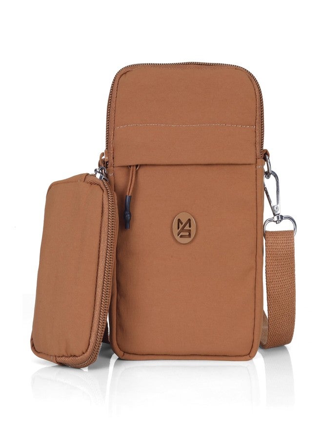حقيبة كروس صغيرة للنساء من BAG IN مع جيب قابل للفصل - حقيبة كتف متعددة الألوان للسفر، حقيبة هاتف خفيفة الوزن مع حزام قابل للتعديل (برتقالي) - Image 1